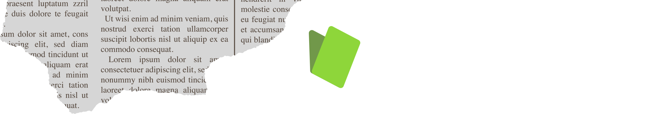 newspaper cutout and book fact checker logo