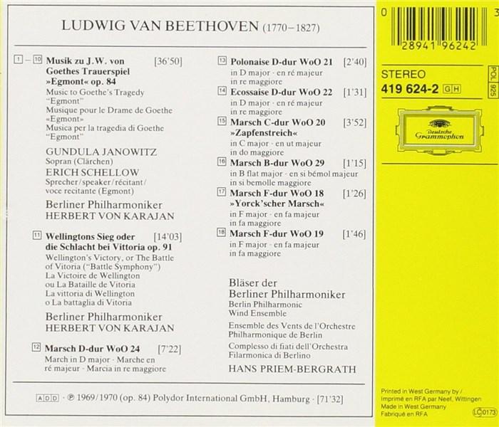 Beethoven: Egmont / Wellingtons Sieg / Marsche | Berliner Philharmoniker, Herbert von Karajan, Ludwig Van Beethoven