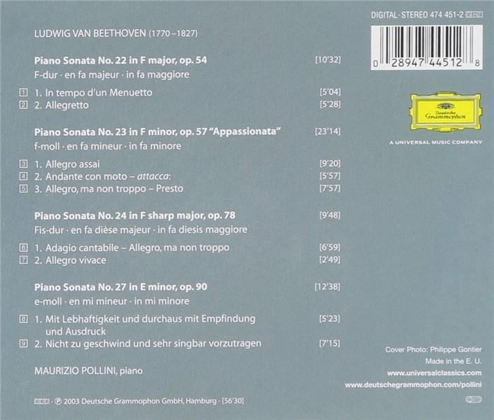 Beethoven: Piano Sonatas Opp. 54, 57, 78, 90 | Ludwig Van Beethoven, Maurizio Pollini - 1 | YEO