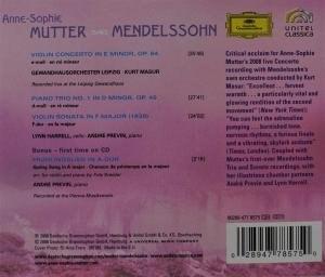 Mendelssohn - Violin Concerto Op.64; Piano Trio Op.49; Violin Sonata in F major (1838) | Anne-Sophie Mutter, Andre Previn, Lynn Harrell, Kurt Masur - 1 | YEO