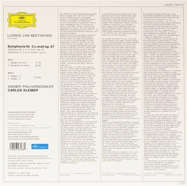 Beethoven - Symphony No 5 Vinyl | Wiener Philharmoniker, Ludwig Van Beethoven, Carlos Kleiber - 1 | YEO