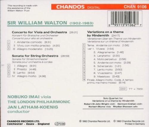 Walton - Viola Concerto, Sonata for String Orchestra; Hindemith Variations | William Walton, London Philharmonic Orchestra
