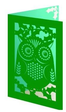 Green Owl Lasercut Card | Roger la Borde