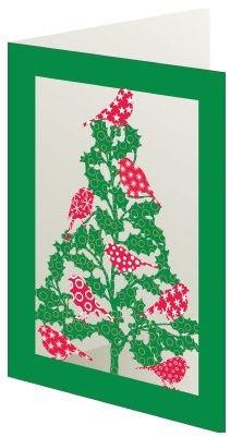 Felicitare - Holly Tree and Robin Lasercut Card | Roger La Borde