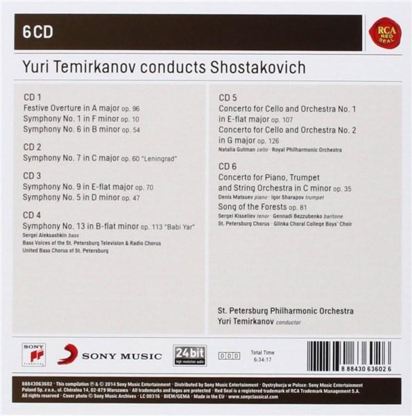 Yuri Temirkanov conducts Shostakovich: Symphonies 1, 5, 6, 7, 9, 13 / Cello Concertos | St. Petersburg Philharmonic Orchestra, Yuri Temirkanov, Natalia Gutman carturesti.ro poza noua