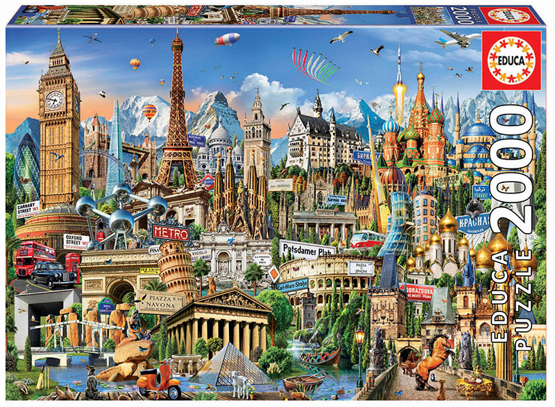 Puzzle 2000 piese - Europe Landmarks | Educa