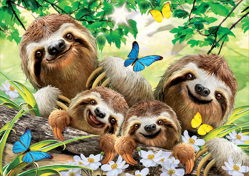 Puzzle 500 piese - Sloth Family Selfie | Educa