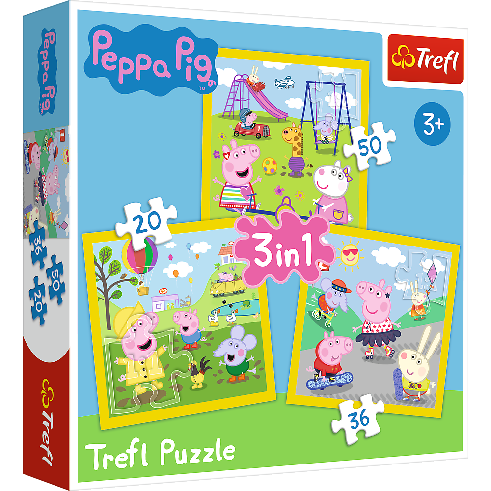 Puzzle 3in1 - Peppa Pig - O Zi Aniversara | Trefl image