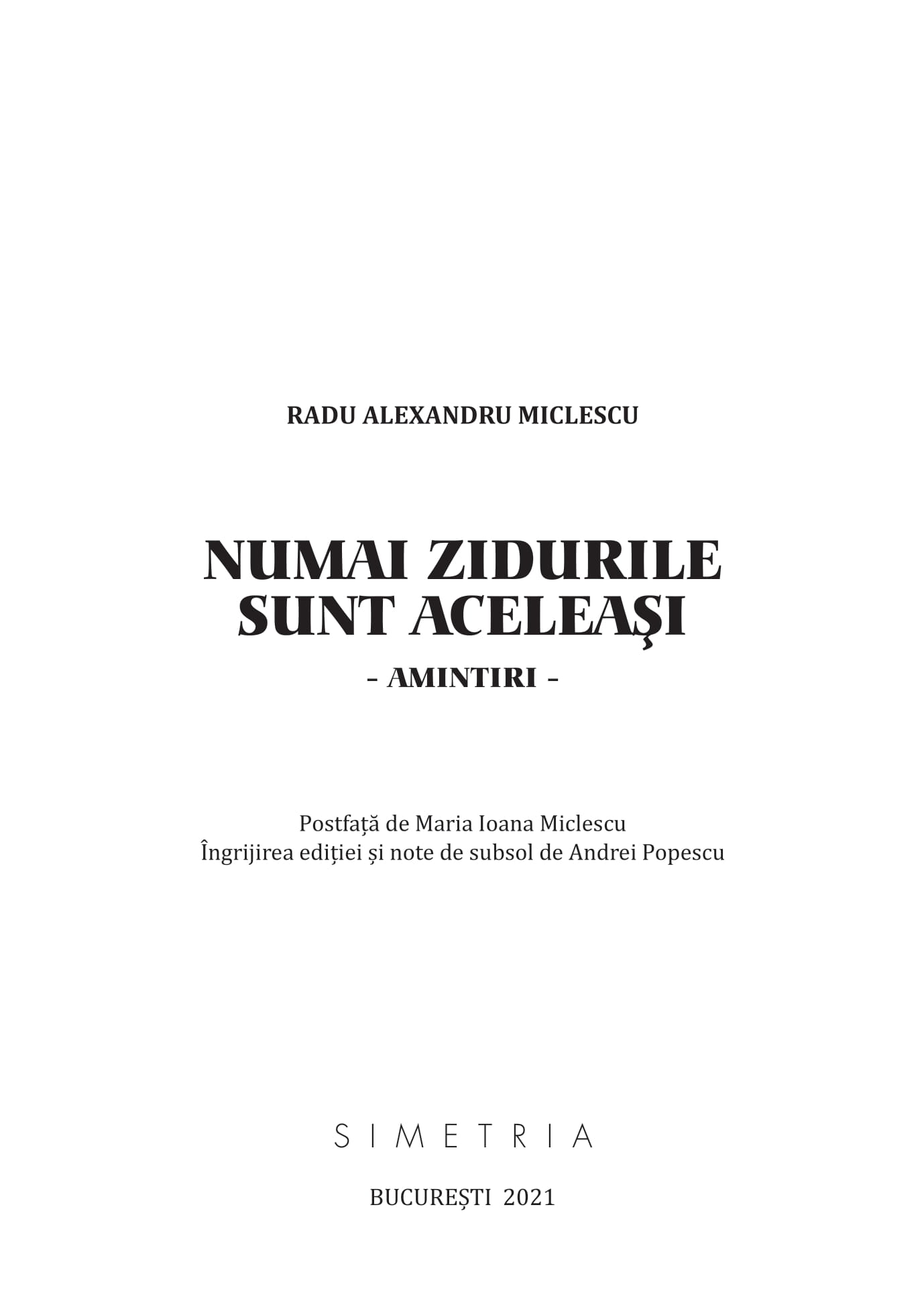 Numai zidurile sunt aceleasi | Radu Alexandru Miclescu - 2 | YEO