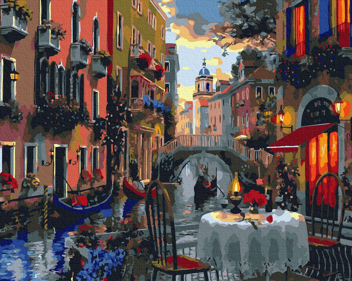 Set pictura pe numere - Romantic Dinner, 40X50cm | Acuarello