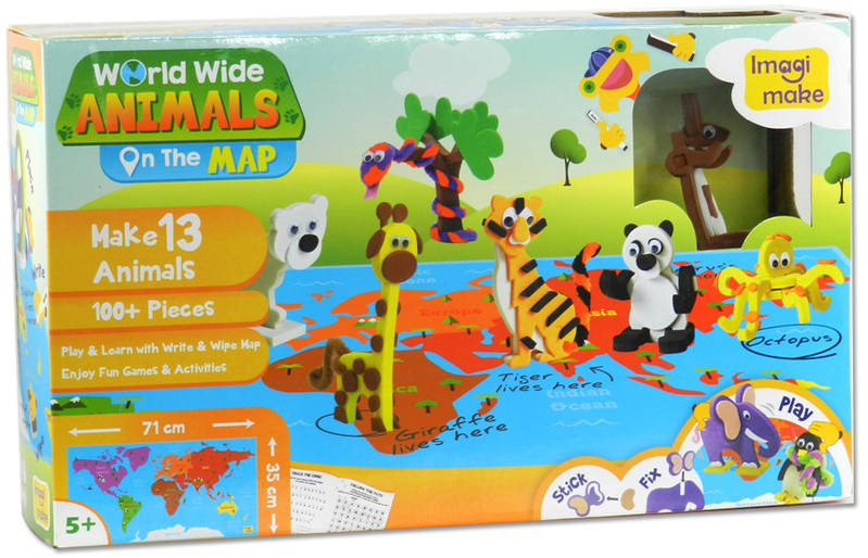 Puzzle din spuma - World Wide - Animals on the Map | ImagiMake