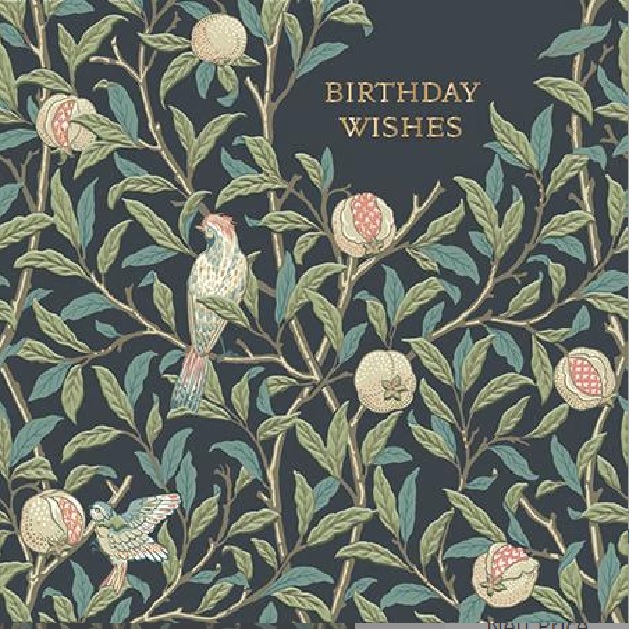 Felicitare - William Morris - Birthday Wishes - Bird And Pomegranate | Ling Design