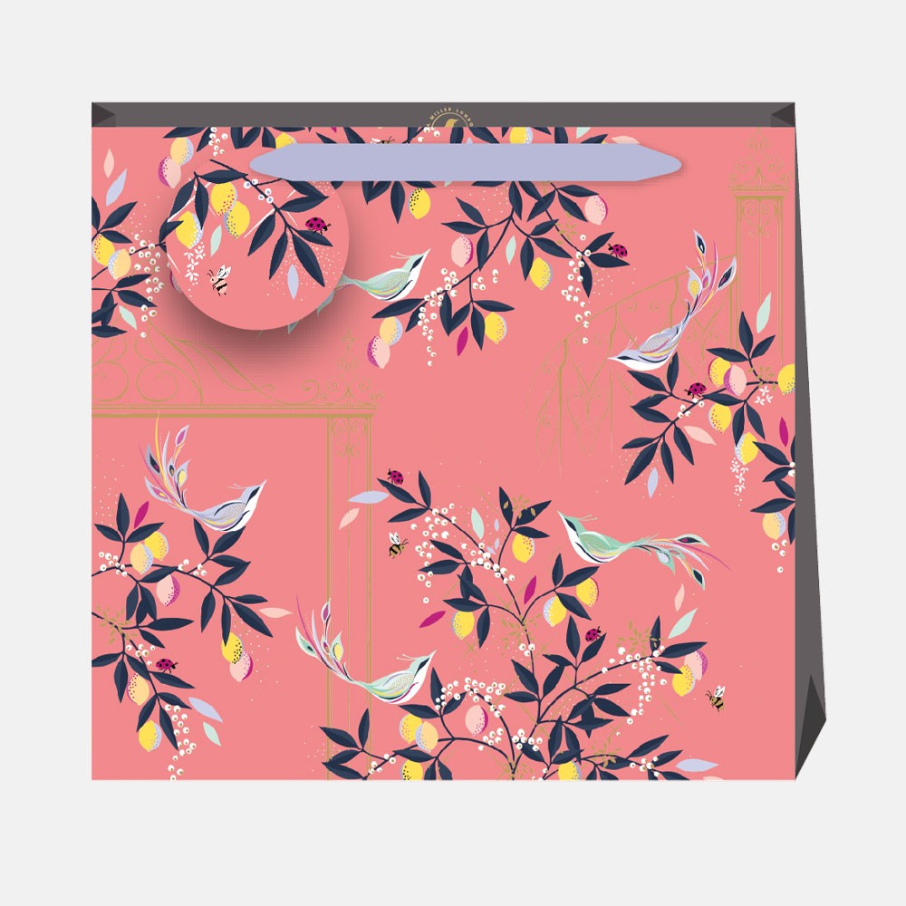 Punga cadou - Sara Miller: Coral Orchard Birds, large bag | Penny Kennedy