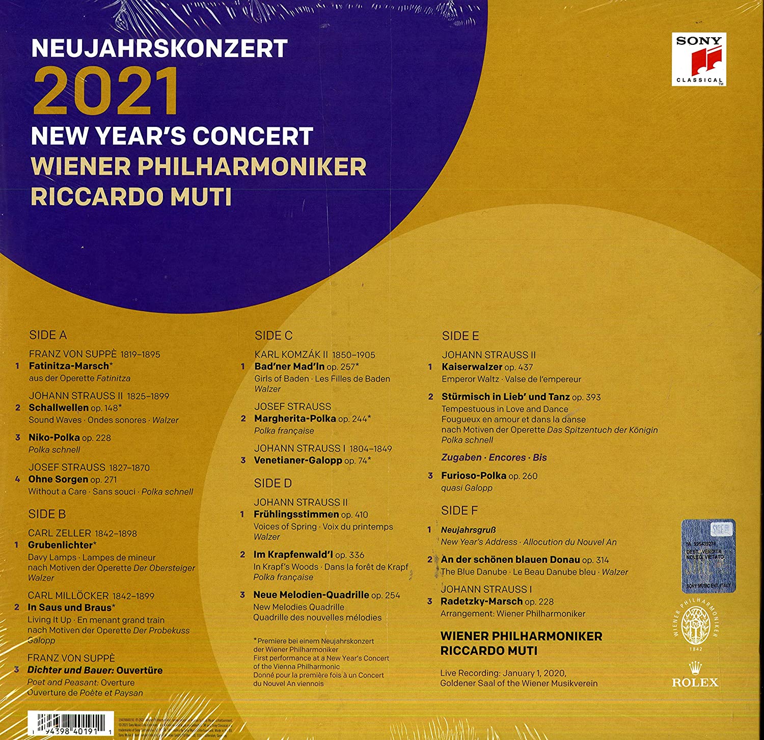 Neujahrskonzert 2021 / New Year\'S Concert 2021 - Vinyl | Wiener Philharmoniker, Riccardo Muti