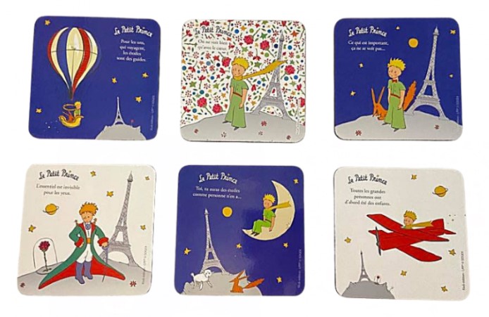 Set 6 suporturi de pahar - Le Petit Prince A Paris  | Kiub