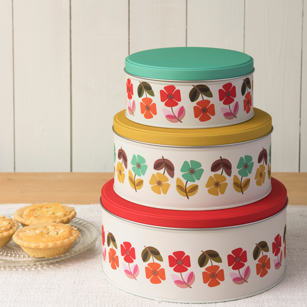 Cutie metalica mare - Mid Century Poppy Cake | Rex London