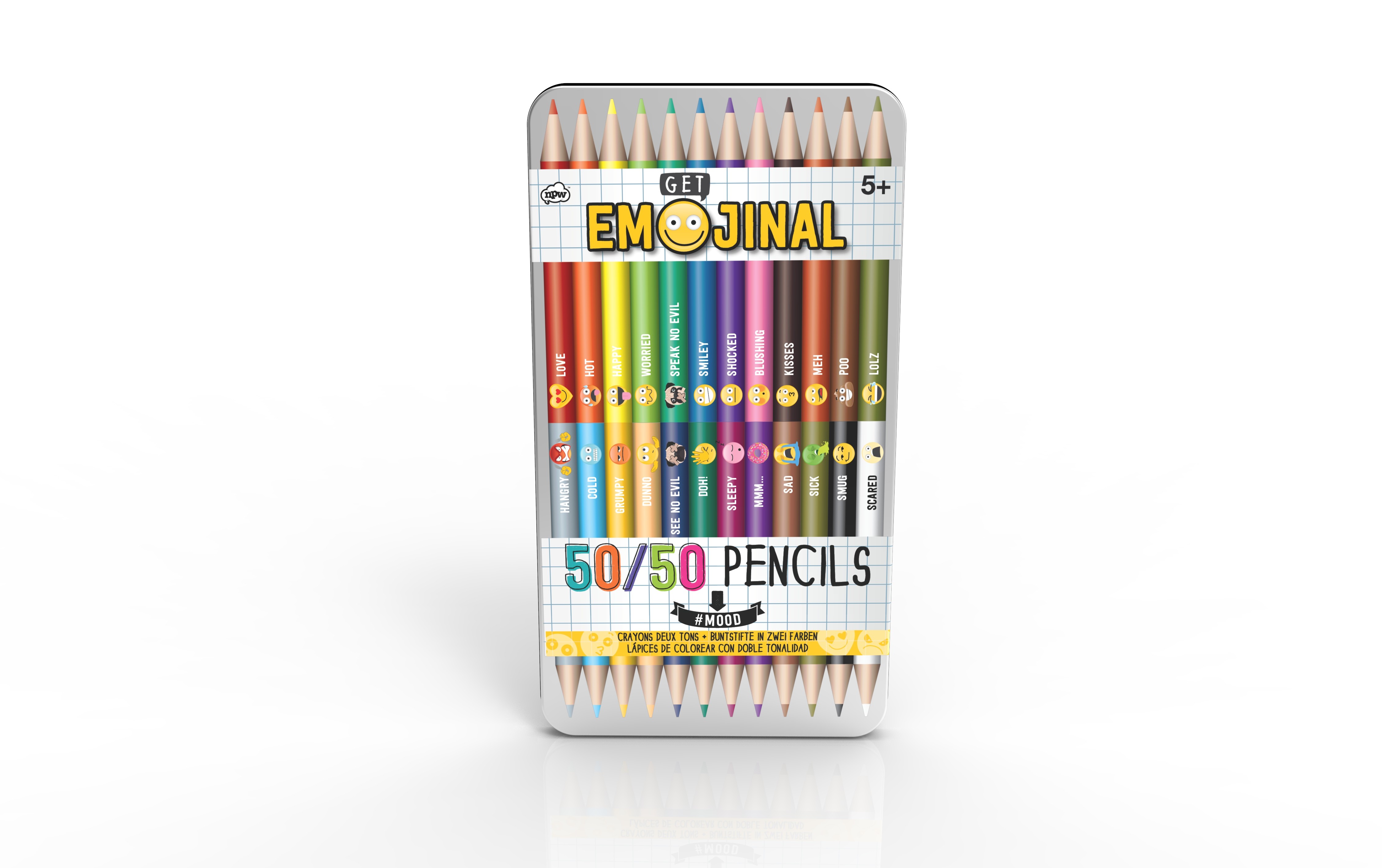 Set 12 creioane colorate cu 2 capete - Get Emojinal | NPW