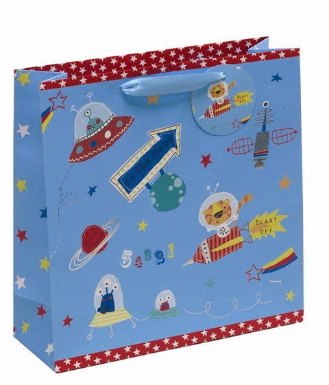 Punga mica pentru cadou - Spaceships and Planets | Meridian Import Company