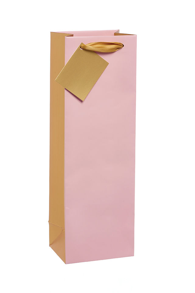 Punga pentru cadou - Pink & Gold - Bottle | Meridian Import Company