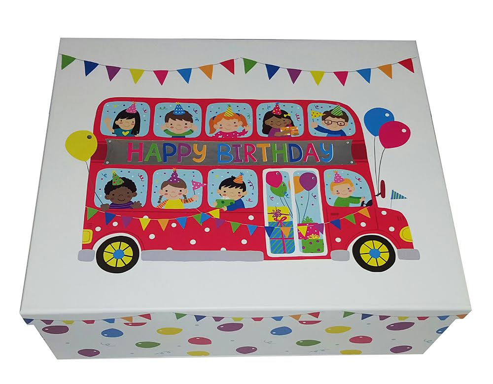 Cutie pentru cadou - Happy Birthday Buss, mica | Meridian Import Company