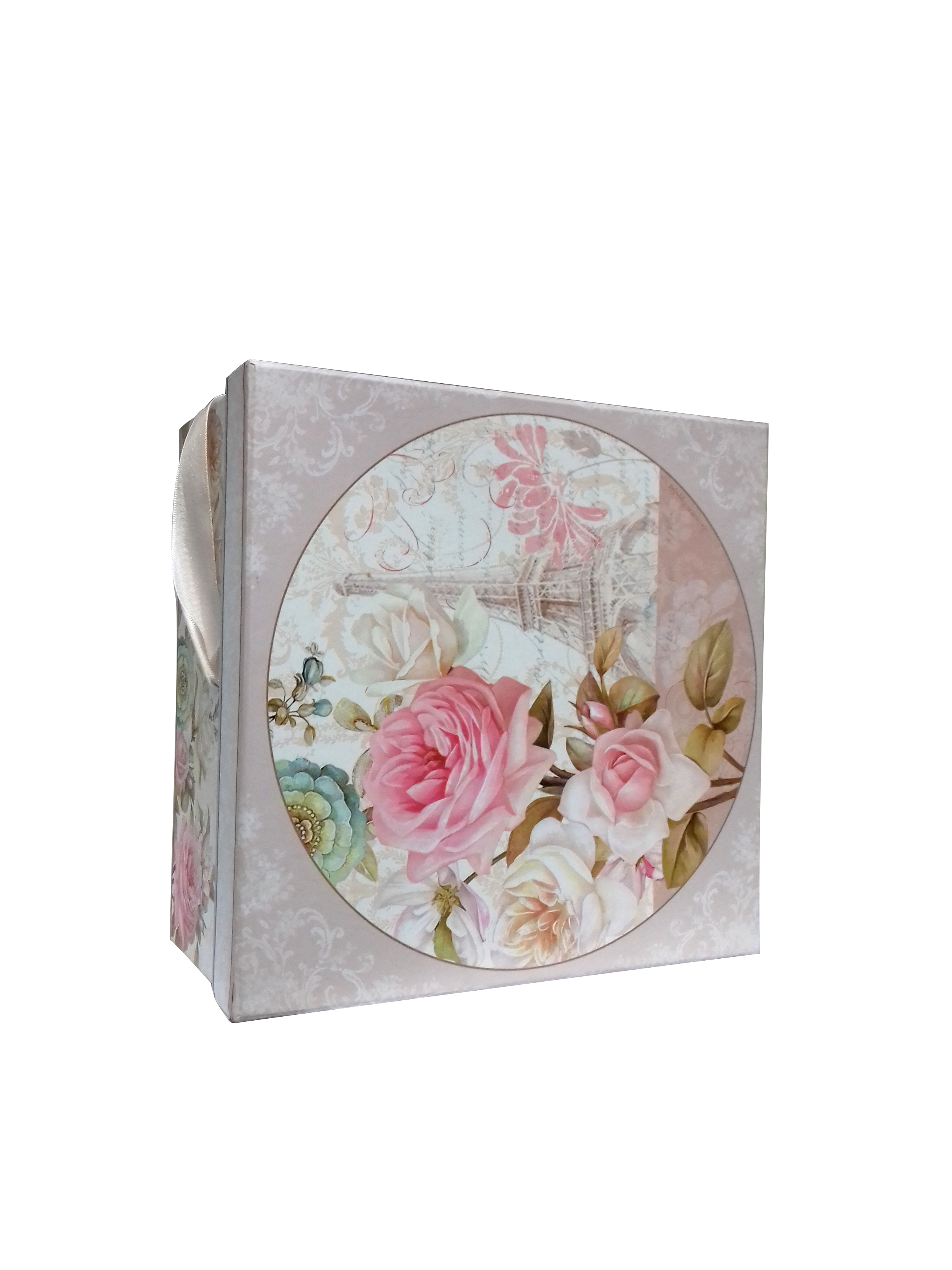 Cutie pentru cadou - Pink Floral Squared | Swan Mill Paper