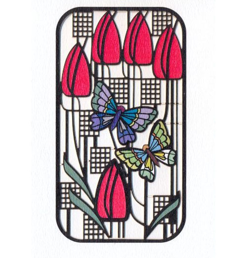 Felicitare - Butterflies and Tulips | Forever Handmade Cards