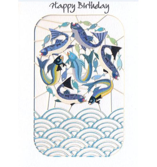 Felicitare - Happy Birthday - Fish | Forever Handmade Cards
