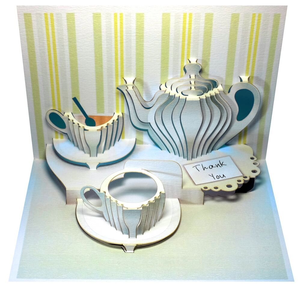 Felicitare pop-up - Teapot Thank you | Forever Handmade Cards