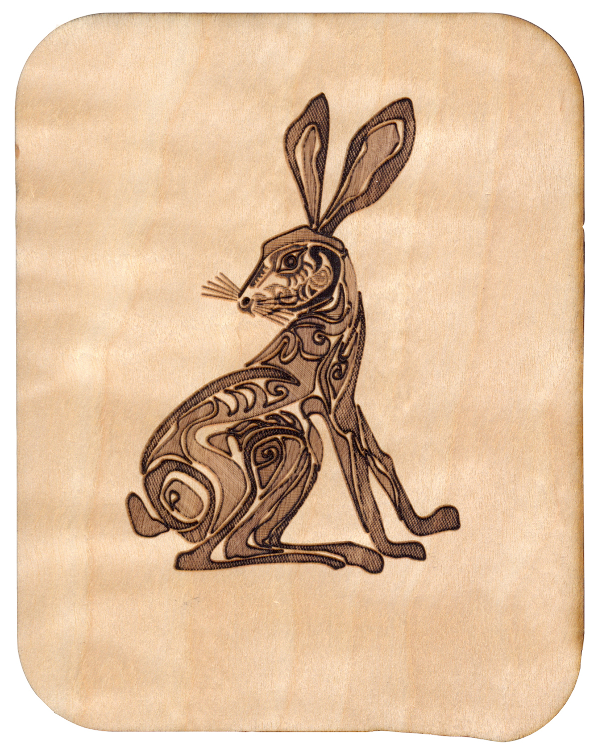 Felicitare din lemn - Hare | Forever Handmade Cards