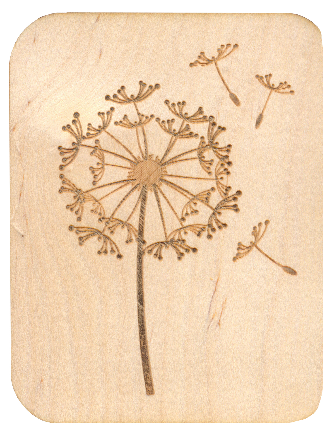 Felicitare din lemn - Dandelion | Forever Handmade Cards