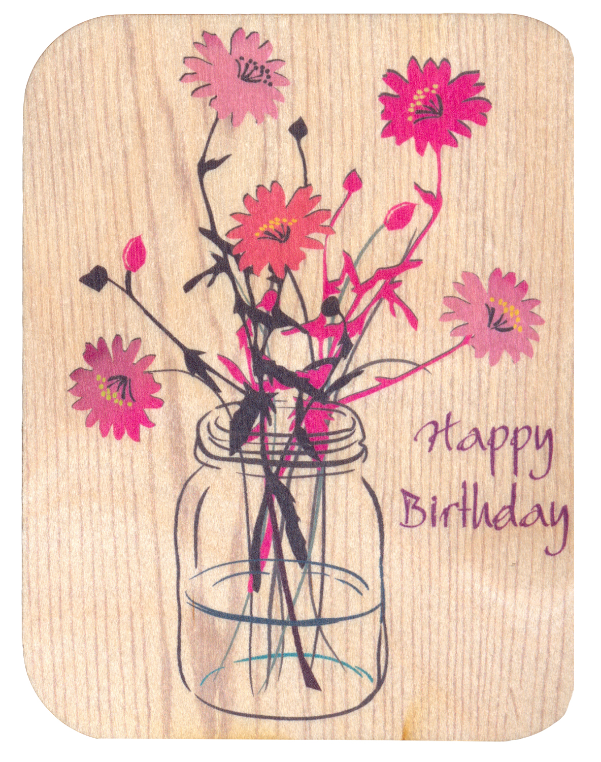 Felicitare din lemn - Happy Birthday | Forever Handmade Cards