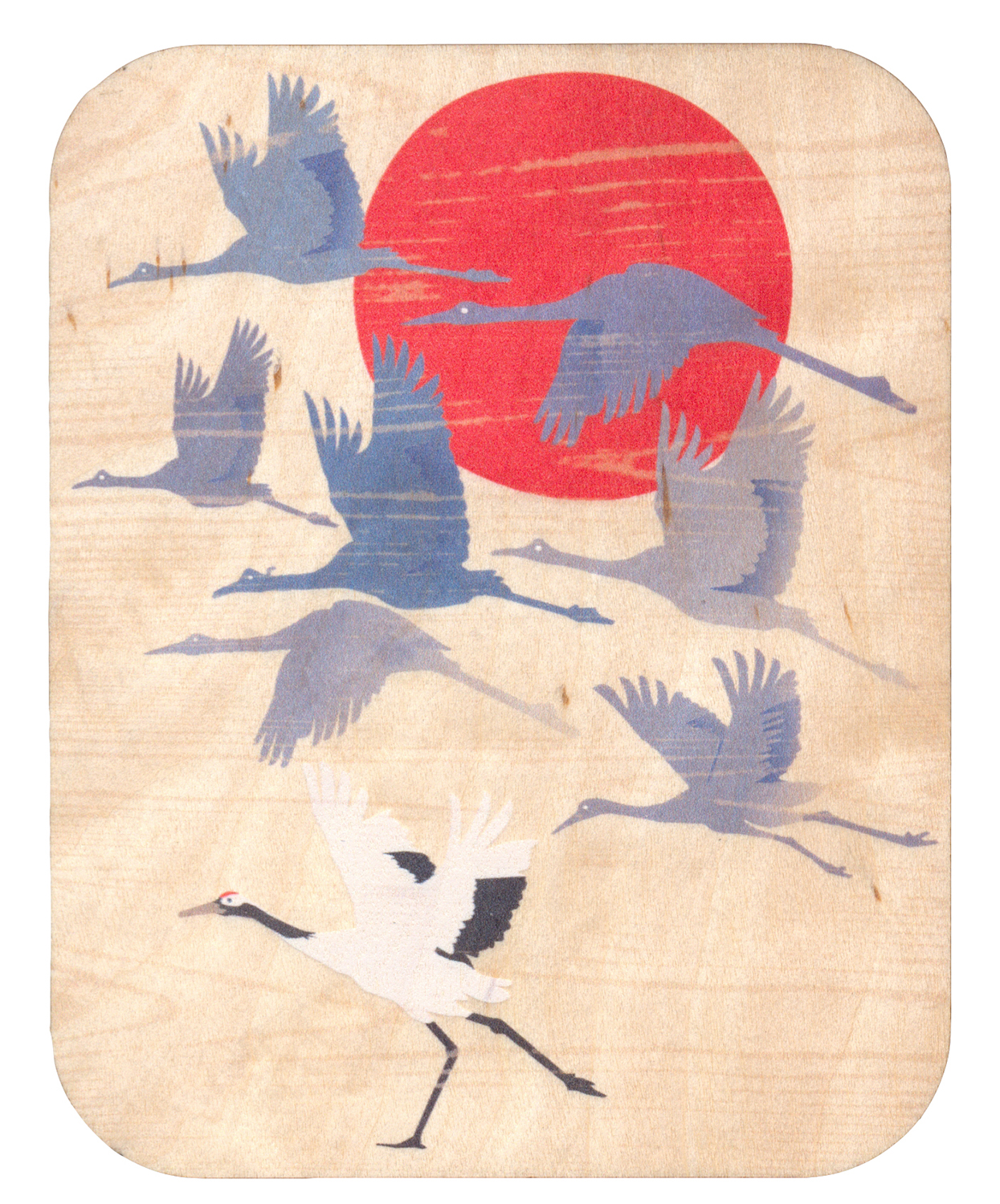 Felicitare din lemn - Flock of cranes | Forever Handmade Cards image