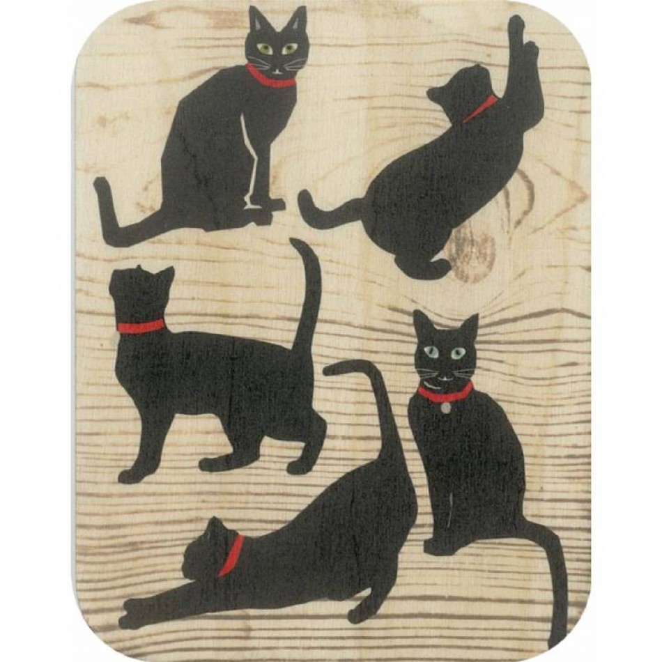 Felicitare din lemn - Wooden - Black Cats | Forever Cards Limited