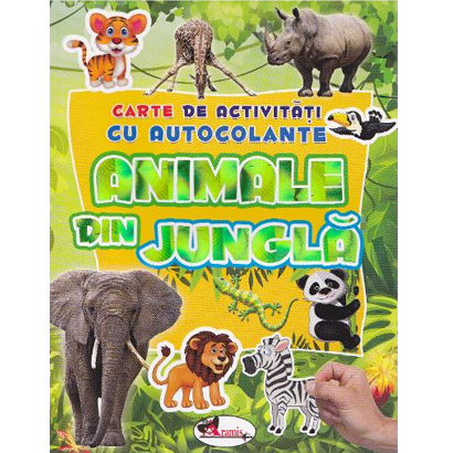 Carte de activitati cu autocolante - Animale din jungla |