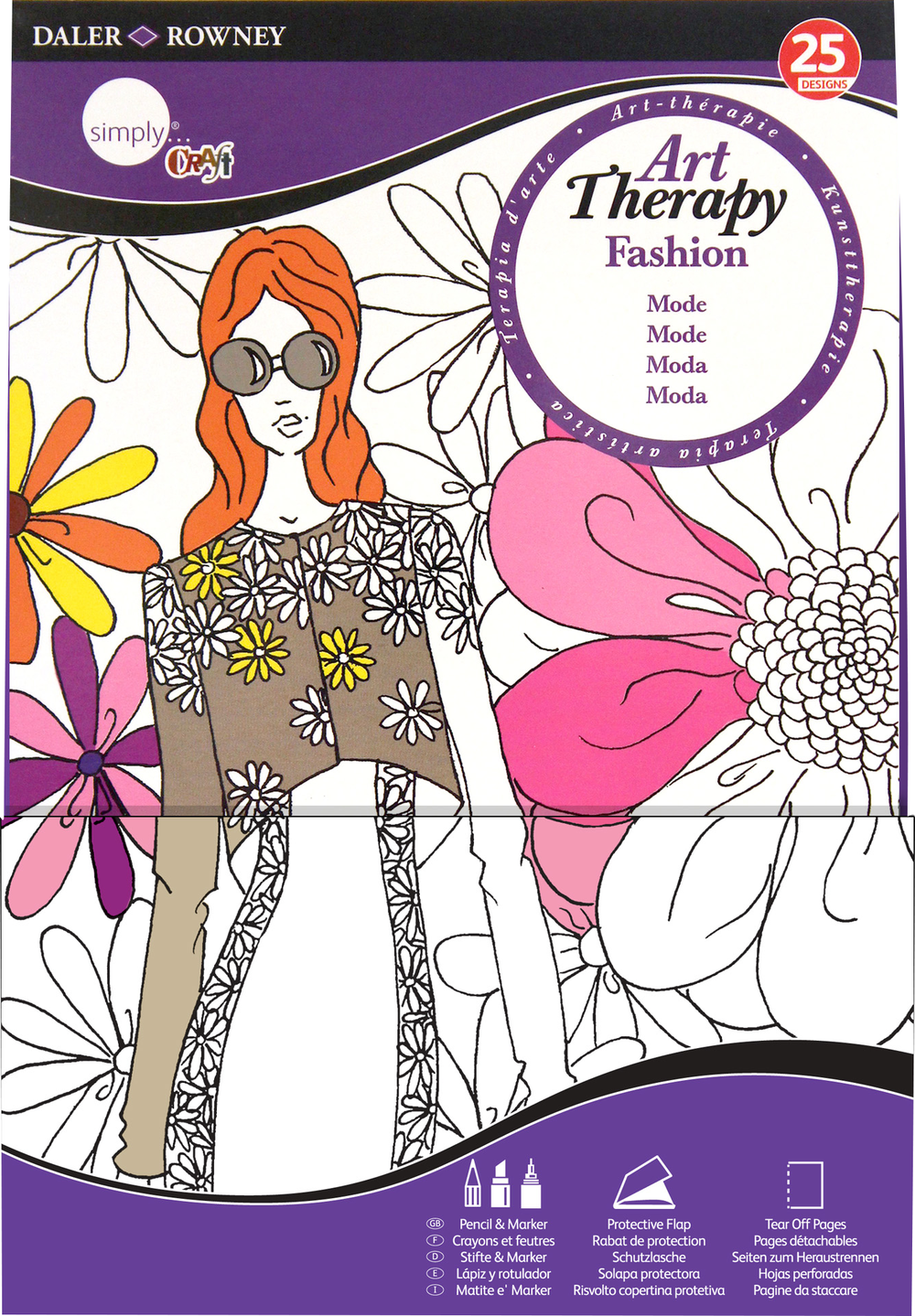 Carte de colorat - Daler Rowney Art Therapy Colouring Book: Fashion | 