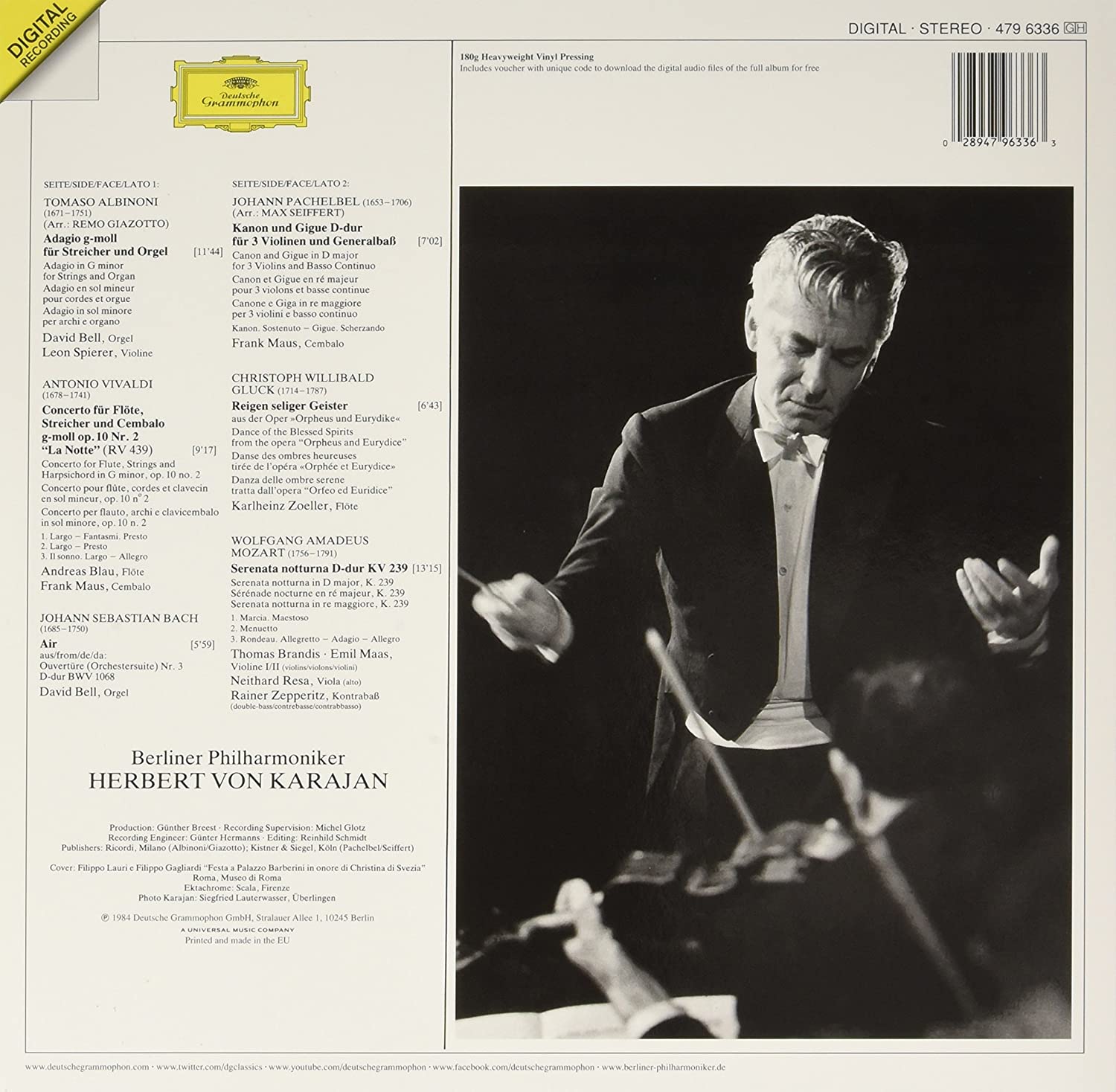 Albinoni / Pachelbel / Bach / Mozart - Vinyl | Berliner Philharmoniker, Herbert von Karajan - 1 | YEO