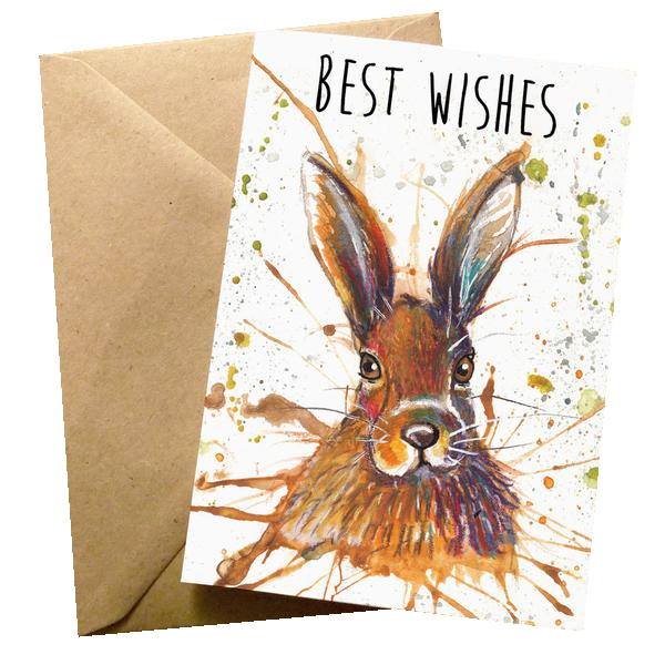 Felicitare - Splatter Hare Best Wishes | Wraptious