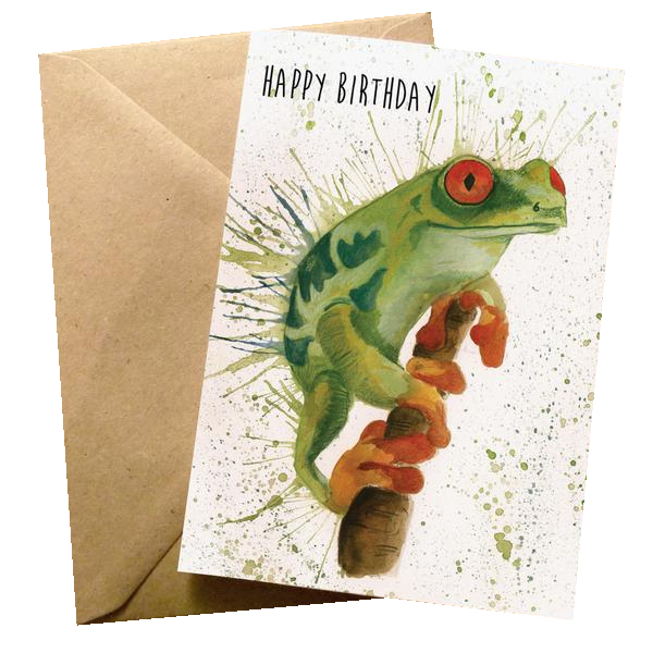 Felicitare - Splatter Frog Birthday | Wraptious
