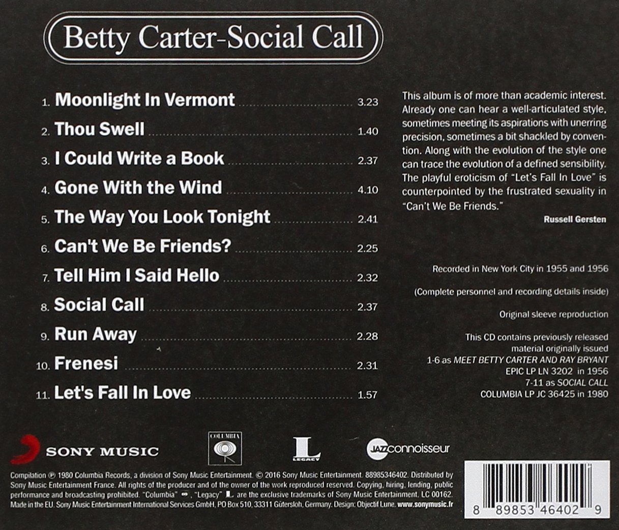 Social Call | Betty Carter, Ray Bryant - 1 | YEO