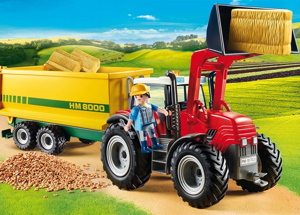 Set jucarii - Farm Tractor with Feed Trailer | Playmobil - 1