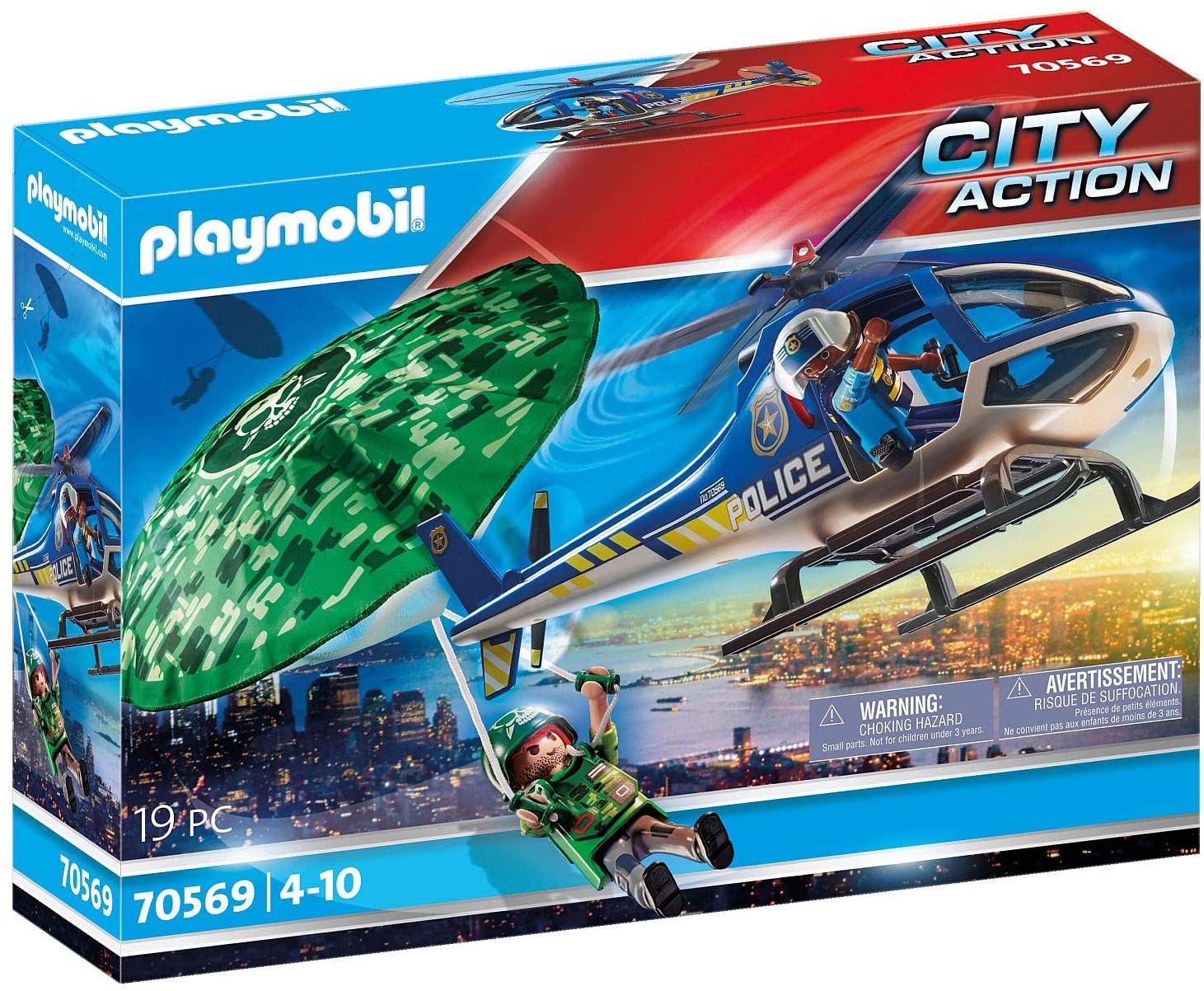 Set jucarii - Police Helicopter and Parachute | Playmobil image0