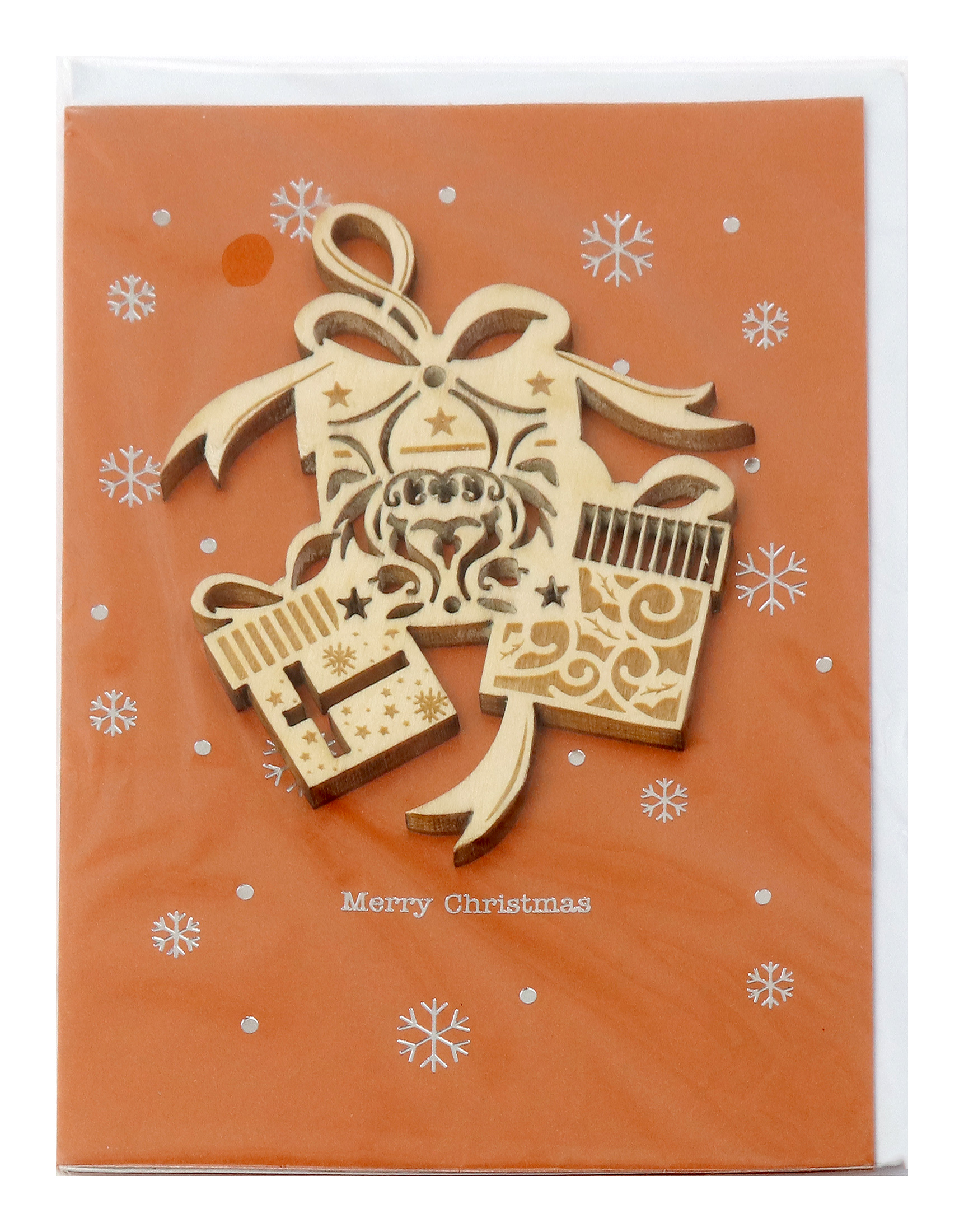 Felicitare - Wooden Christmas, orange | All Joy Design Ltd