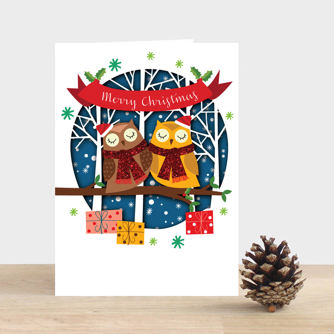 Felicitare - Merry Christmas Owls | Alljoy Design image