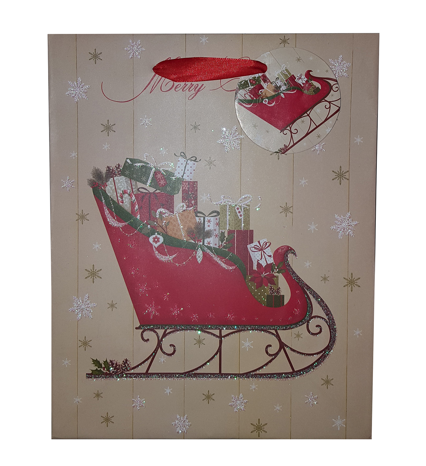 Punga mica pentru cadou - Christmas Sleigh | Meridian Import Company