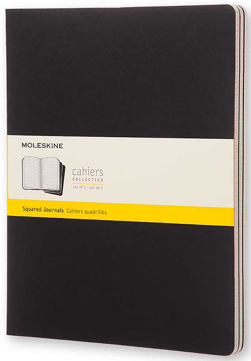 Set 3 Caiete - Moleskine Cahier - Xxl, Squared - Black | Moleskine