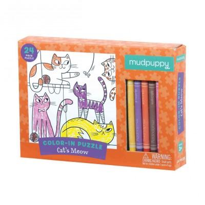 Cat\'s Meow Color-In Puzzle | Mudpuppy
