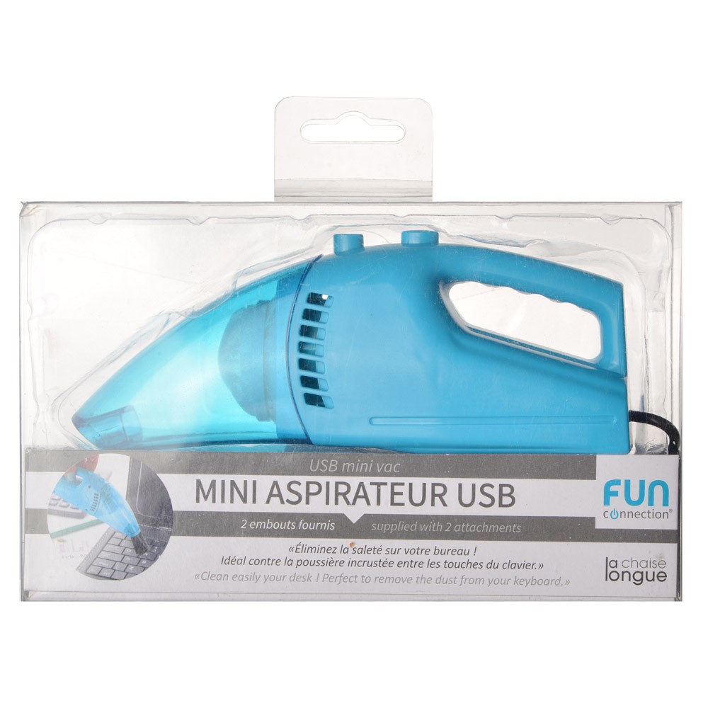 Mini aspirator cu incarcare USB - Bleu | La Chaise Longue