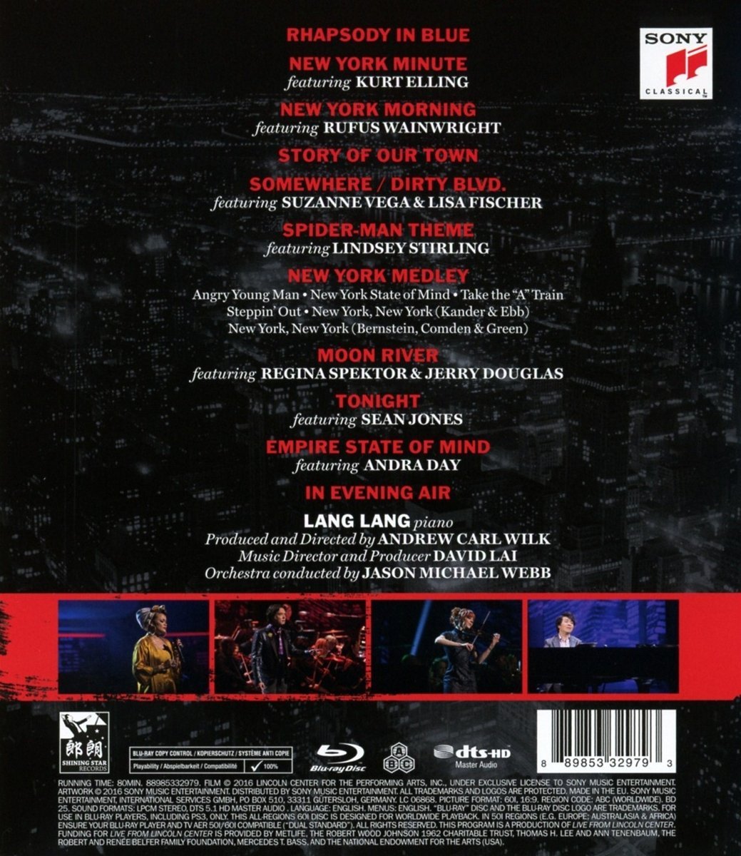 Lang Lang: New York Rhapsody - Live At The Lincoln Center Blu Ray Disc | Lang Lang - 1 | YEO