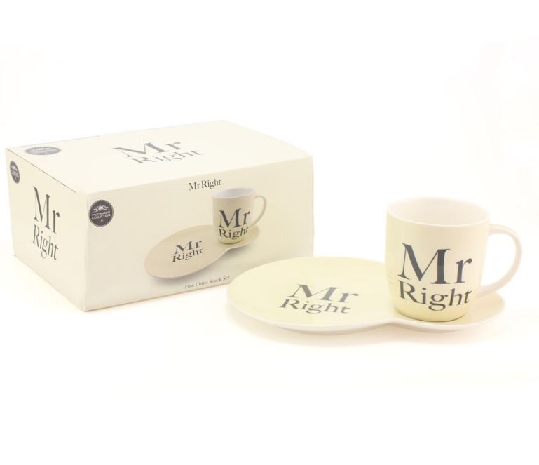 Set cana si farfurie pentru mic dejun - Mr. Right | Lesser & Pavey