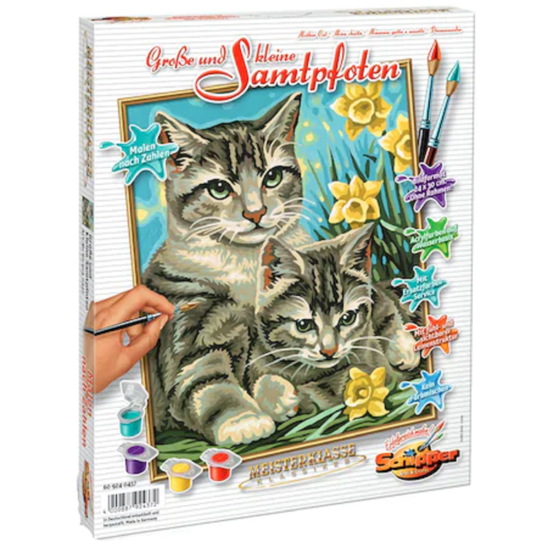 Kit pictura pe numere - Mother Cat, 24x30 cm | Schipper